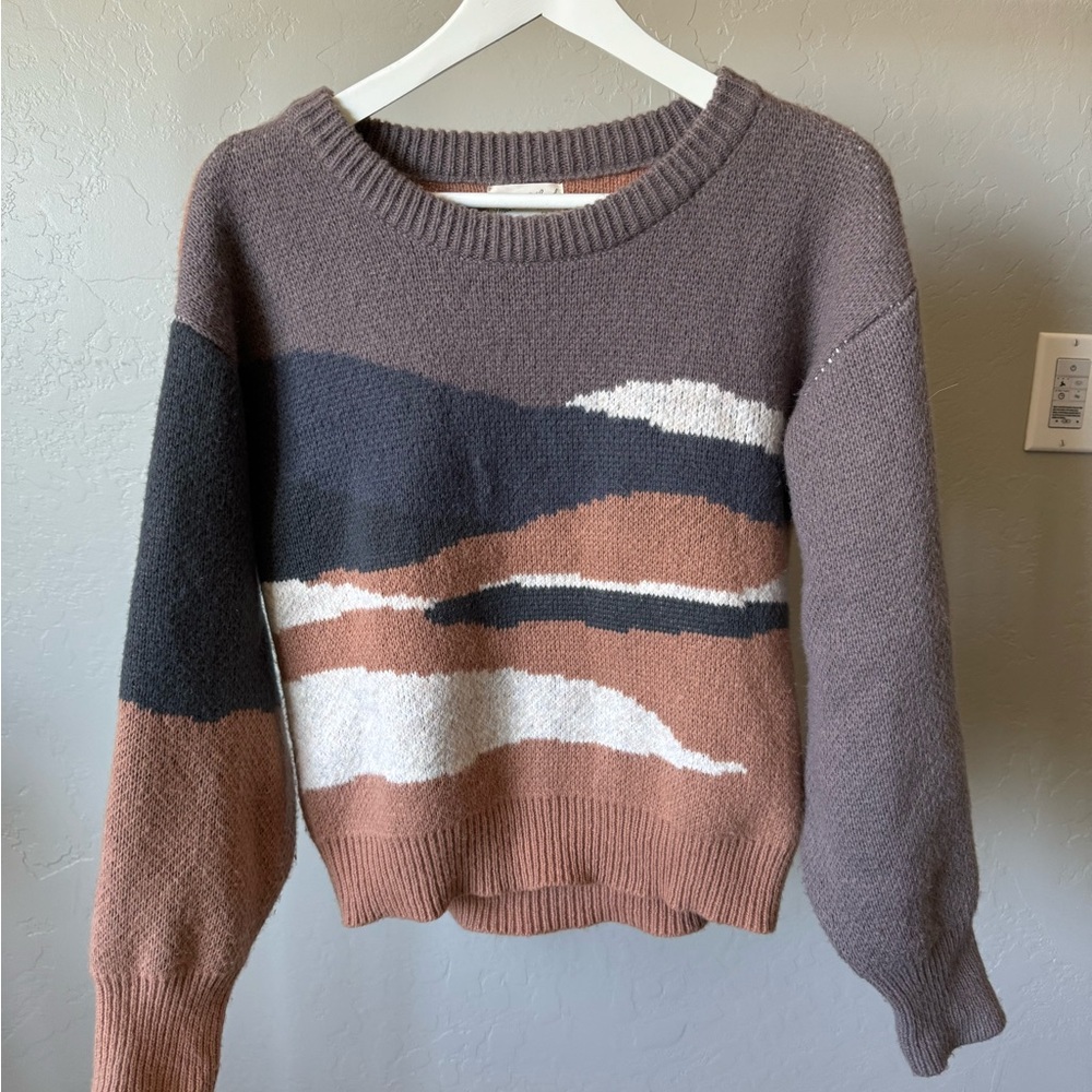 Universal Thread Crew Neck Sweater in Brown and Black
